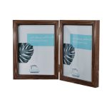 قاب عکس کتابی 2 تکه قهوه ای طرح چوب