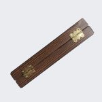 قاب عکس کتابی 2 تکه تاشو قهوه ای طرح چوب - Image 5